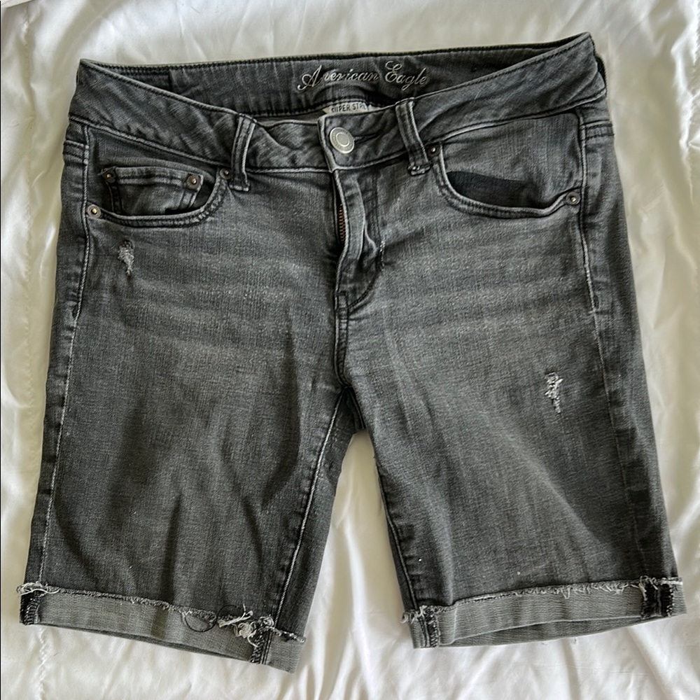 American Eagle Outfitters Gray Jean Bermuda Shorts
